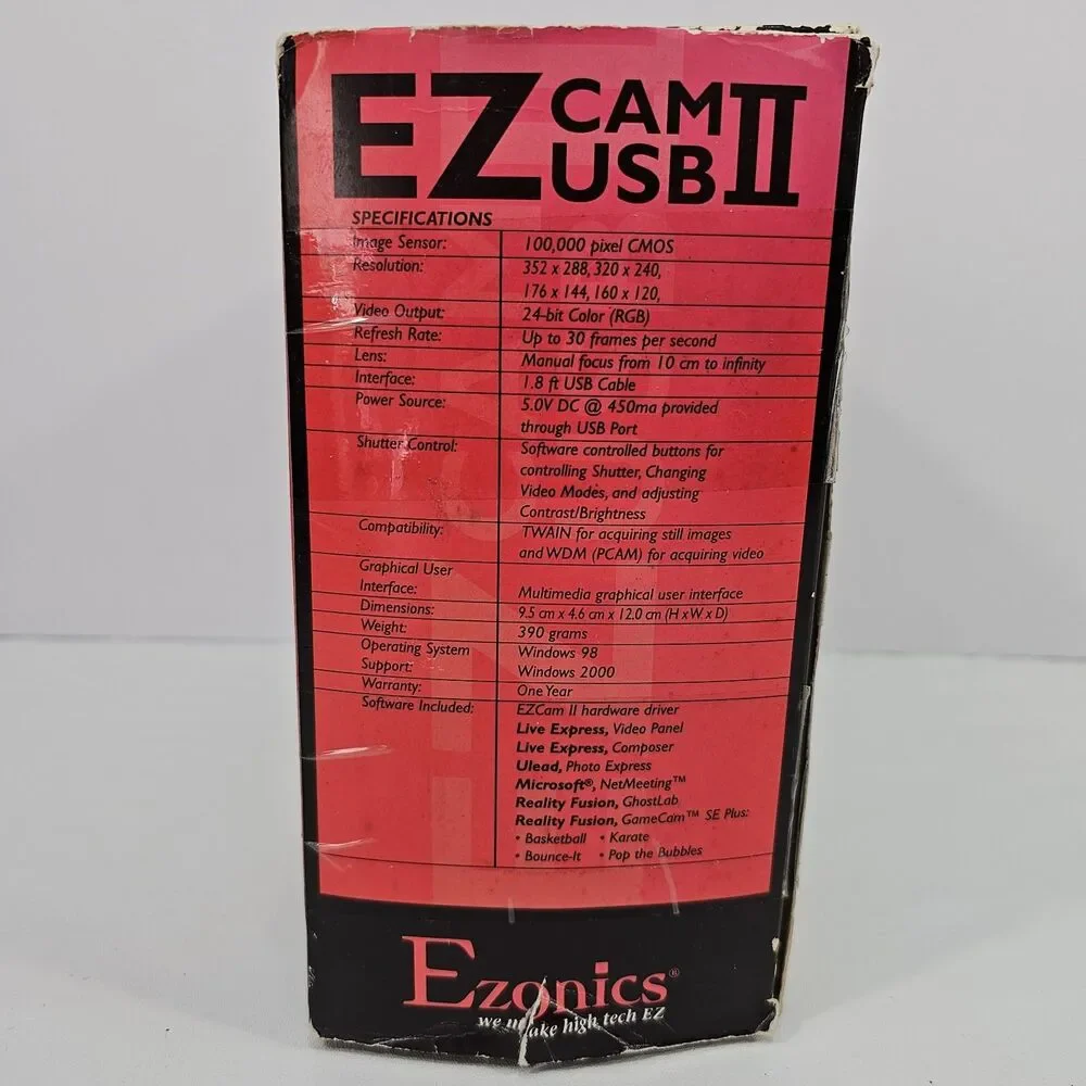 Vintage Ezonics EZCam III USB Model EZ-306 Beige 3-in-1 PC Web Camera Open Box